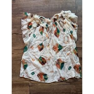 Ulla Johnson Silk Ruffled Tie Neck Blouse Top‎ Size 6